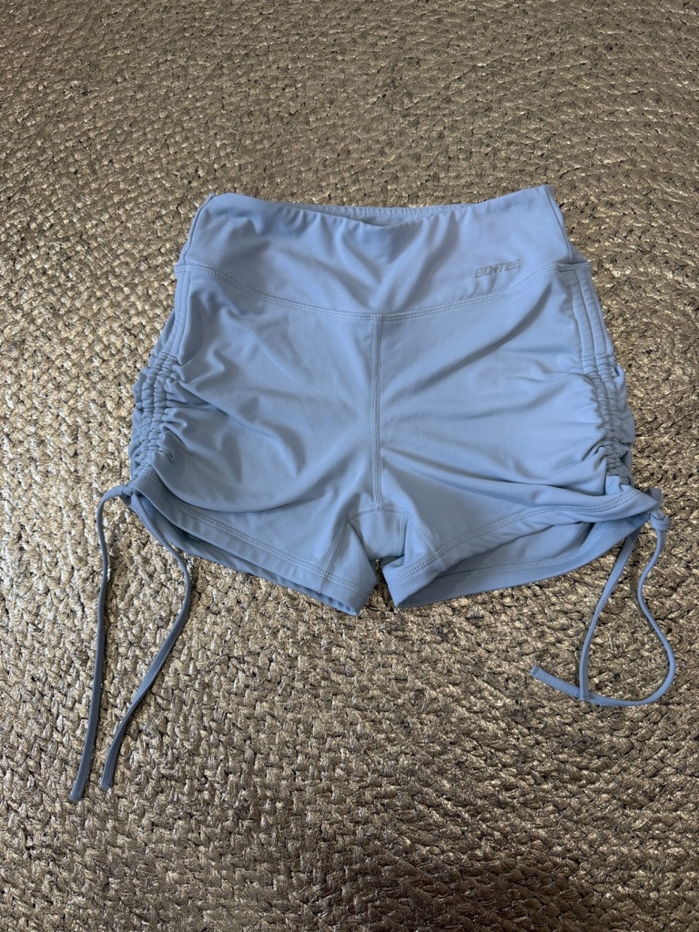ECHT Sky Blue High-Waist Scrunch Side Athletic Shorts